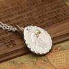 S925 Sterling Silver Jewelry Retro Thai Silver Feather Eagle Claw Tag Personality Men and Women Sweater Chain Pendant