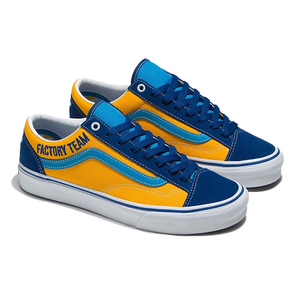Vans Our Legends X  Fashion Durable Lightweight Low-Top Skate Shoes Unisex sneaker Blue Yellow VN0A54F6BYL