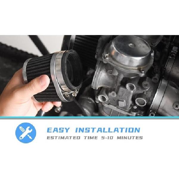 1 Pcs 55mm Motorcycle Carburetor Air Intake Filter Engine Pipe Cleaner High Flow