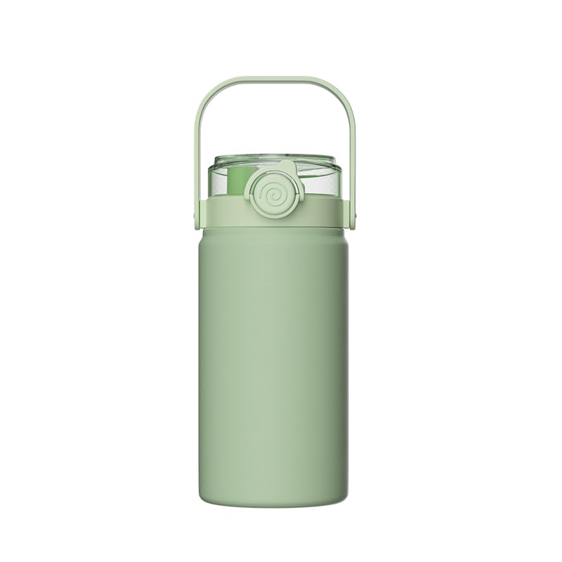 Water Bottle Liters Heat Cold Direct Includes Dual Thermos Easy to Thermal Stainless Steel Bottle 1000ml Portable green 1.2 Stylish, Retaining, Light,