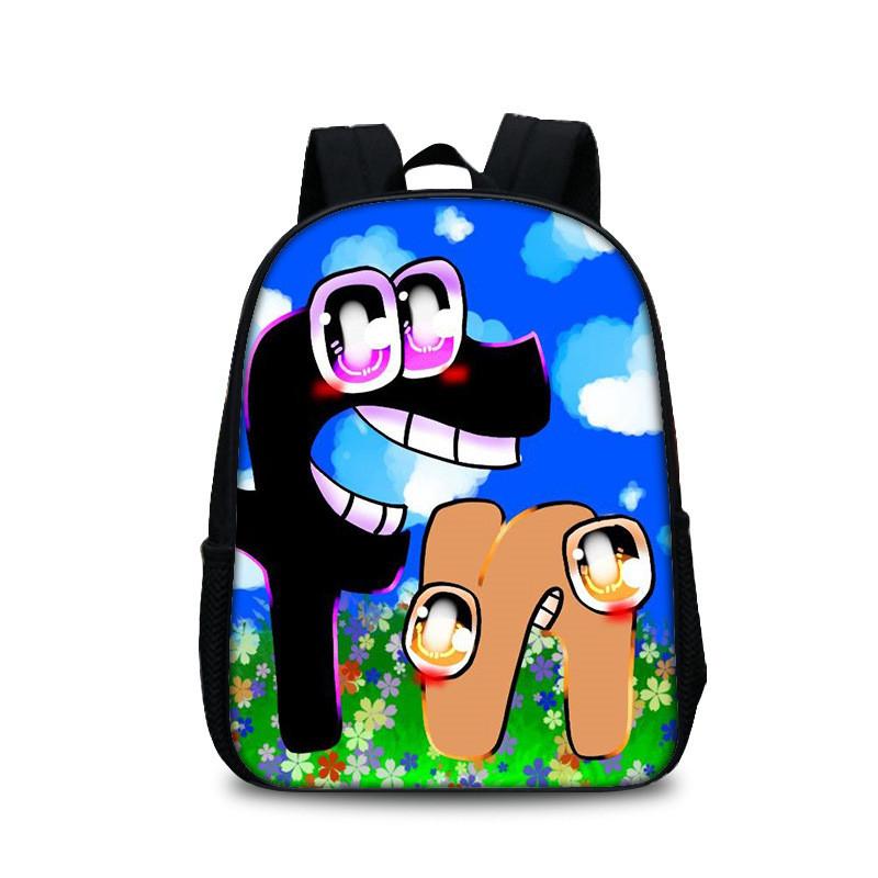 Zaino Alphabet Lore Per Studenti Borsa Scolastica in Nylon con Tasca Frontale e Spallacci Regolabili
