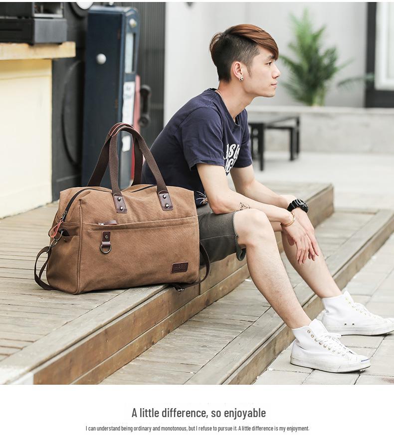 Men's Retro Canvas Shoulder Messenger Bag with Zipper