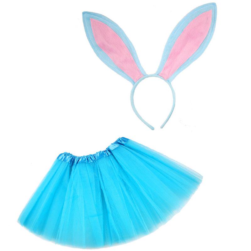 4 sztuk dzieci królik przebranie na karnawał zestaw spódnica tutu uszy królika pałąk muszka ogon