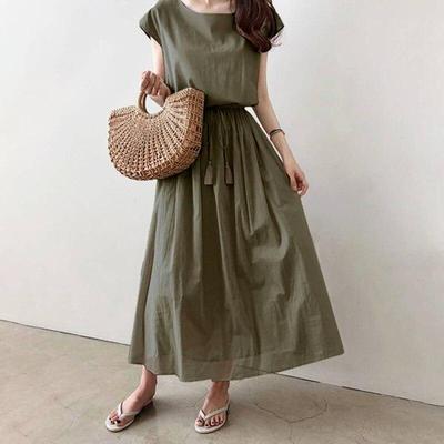 Kısa Kollu Rahat Uzun Elbise Gevşek Pamuklu Yaz Elbise Kadın Akşam Vintage Kadınlar Plaj Kadın Elbiseler Robe Vestido 15301
