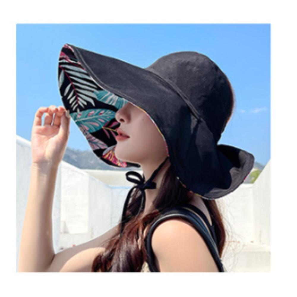 Women's Summer Sun Hat Large Brim UV Protection Ponytail - friendly Hollow - top Fisherman Hat for Face Shading Ideal