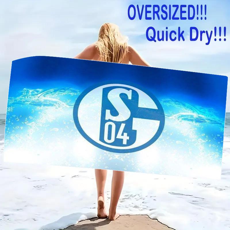 FC Schalke 04 Logo Print Beach Towel, Large Soft Quick Dry Towel for Beach Camping Swimming
