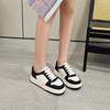 Leather board shoes women's summer 2025 new platform women's shoes versatile and thin white shoes women's lace-up shoes