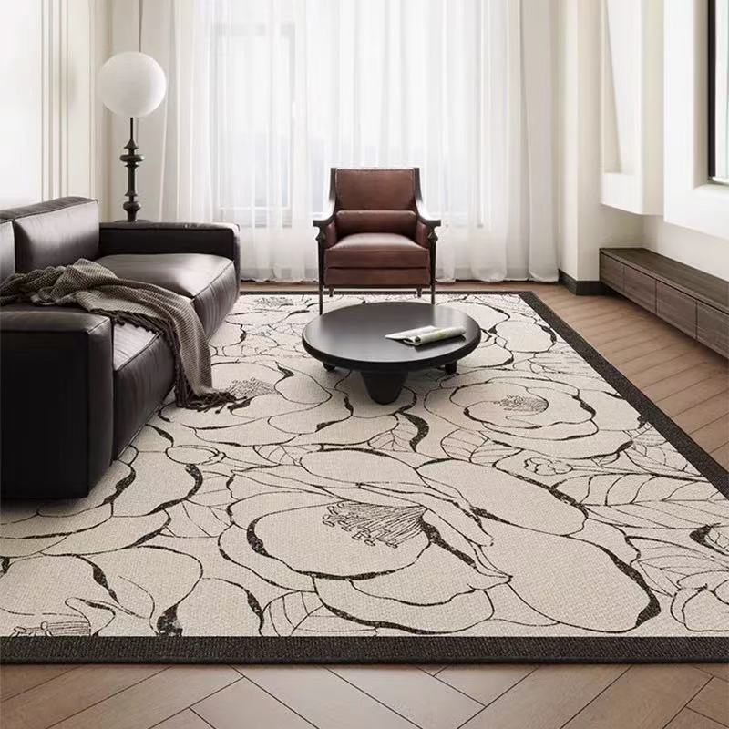 Light Luxury High-End Carpet Living Room Sofa Anti-Slip Waterproof Floor Mat Bedroom Anti-Stain Foot Mat Home Decoration