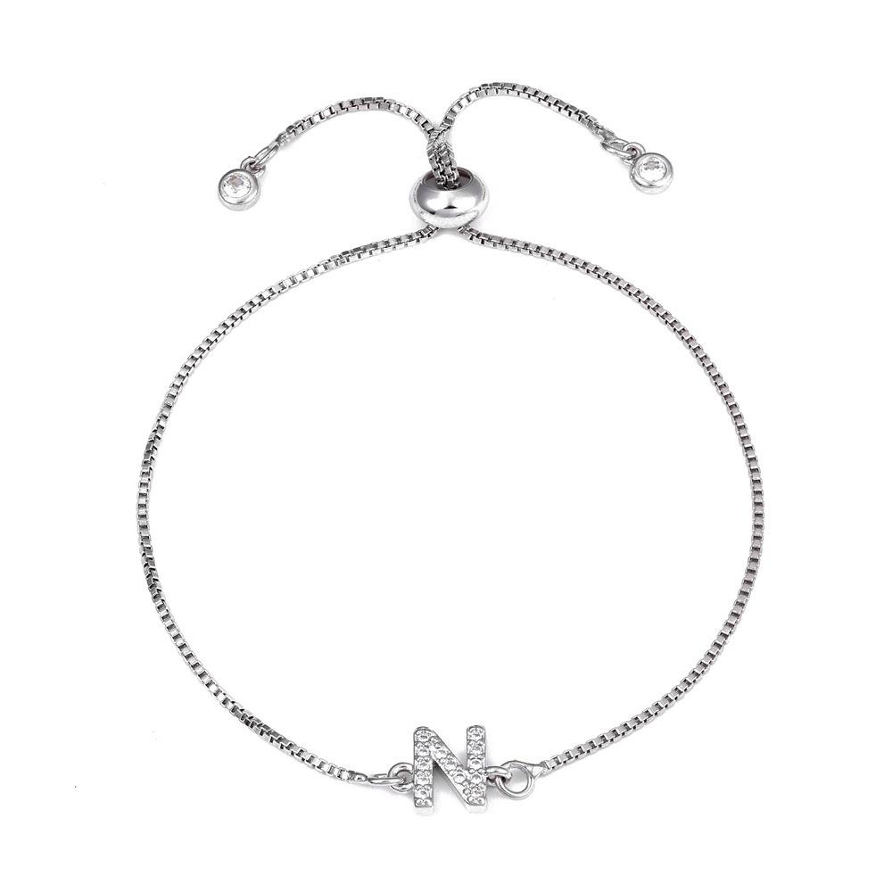 18K Gold Letter Knot Bracelet: Japanese-Korean Fashion for Women