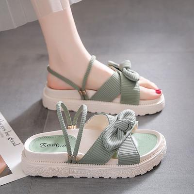 Slippers dames zomerkleding fee twee dragen sandalen met rok dikke zool wind studenten plat