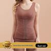 Women's Self-Heating Fleece Warm Vest with Chest Pads, Body Shaping, and Buckled Abdomen-Tightening Warm Base Layer.
