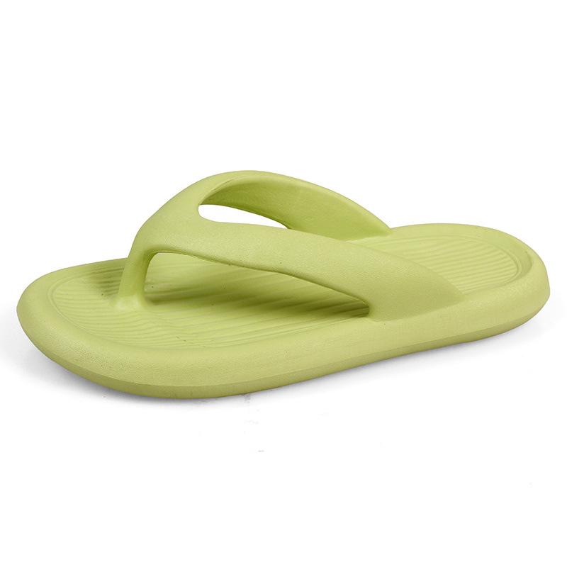 Non-slip pinch feet new women's bathroom men's couple slippers bathing outside wearing sandals summer thick-bottomed flip-flops beach