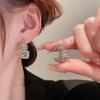 Silver Needle Diamond-set Geometric Circle Earrings Temperament Light Luxury High-end Earrings Personalized Design Cold Wind Earrings Wholesale