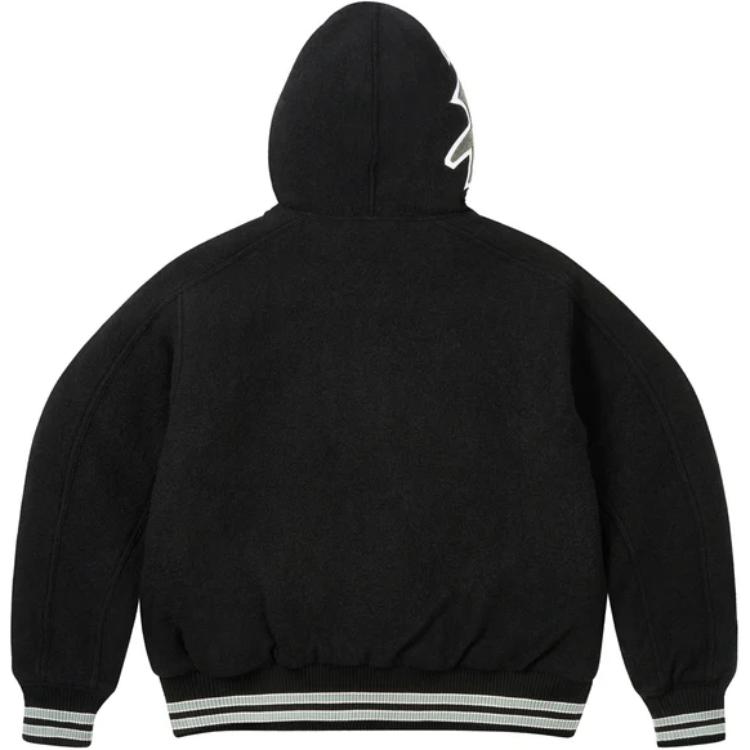 Palace Hooded Varsity Jacket Black Unisex Outerwear P27JK023