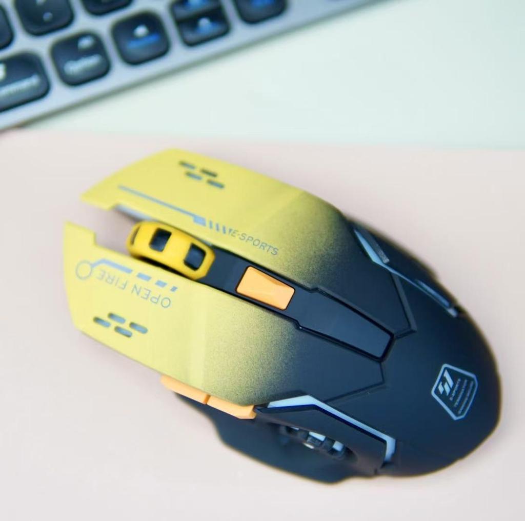Mecha Style Silent Click Rechargeable Wireless Mouse for Laptop, Desktop, Office & Gaming