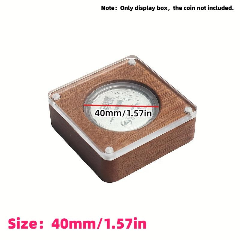 4pcs Four-Magnetic Acrylic Black Walnut Lid Window Commemorative Coin Box Medal Figure Collection Storage Packaging Gift Boxes