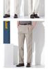 Men's Pure Cotton Double-Pleat Casual Pants - High Waist, Wide Leg, Non-Iron, Summer-Weight for Middle-Aged and Elderly.