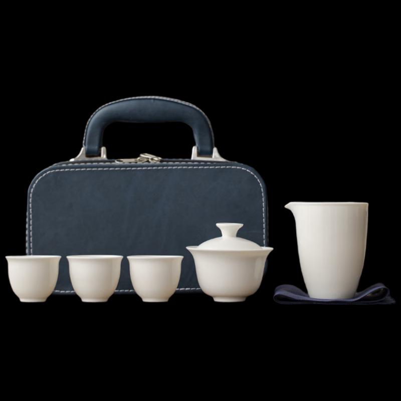 

Woding Portable White Porcelain Glass Tea Set