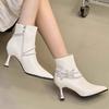 Elegante Damen-Stiefeletten mit spitzer Zehenpartie, modische High Heels, Schuhe, neuer Trend, Winter, Designer-Pumps, Frau, kurz, Chelsea-Stiefel
