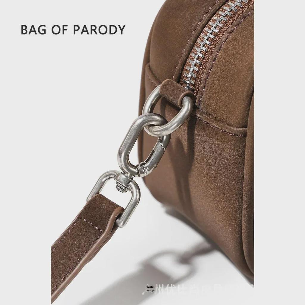 Dámská BOP Hovězí kůže Boston Bowlingová taška - Maillard Kabelka pro podzim/zimu 2024, Styl přes rameno a crossbody