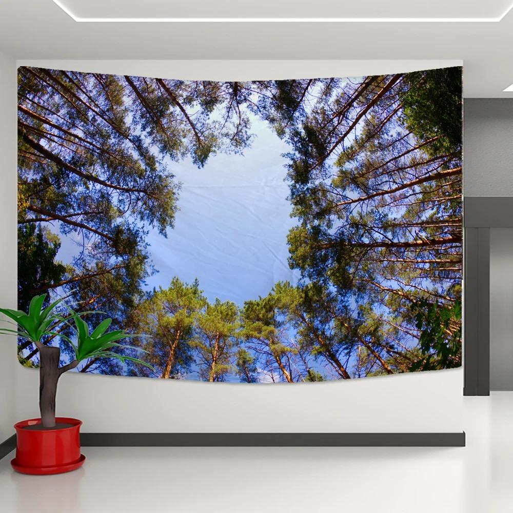 Природный лесной пейзаж настенный декор для дома гобелен офисный гобелен для гостиной 100x75cm
