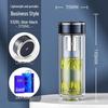 WANXIANG Double-Layer Portable Glass Water Bottle