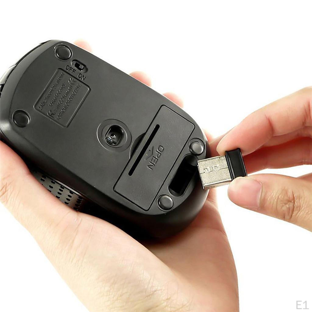 2.4GHz Optical Mouse USB 2.0 Receiver 6Button 1800dpi For PC Black