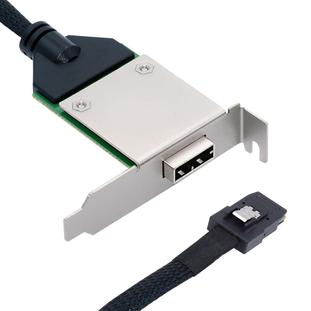 Cablecc Mini SAS Male To Female External Extension Internal Cable with PCBA Low Profile SFF-8087 SFF-8088 Bracket, 50cm, SF-083-36PIN-CC