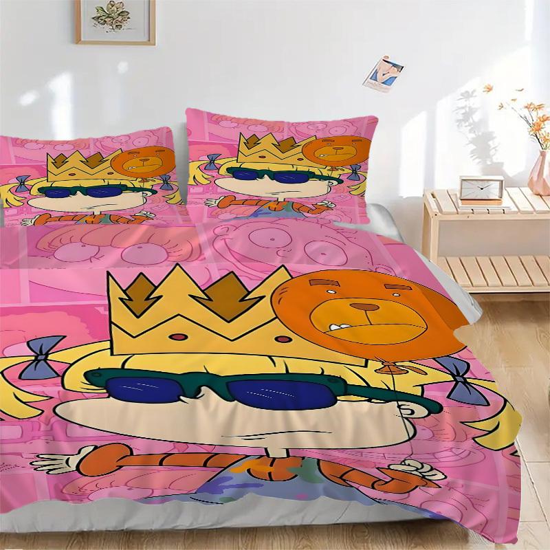 3pcs Bedding Set Rugrats Includes 1 Comforter + 2 Pillowcases, Without Pillow Inserts, Soft Comfortable,a0909176