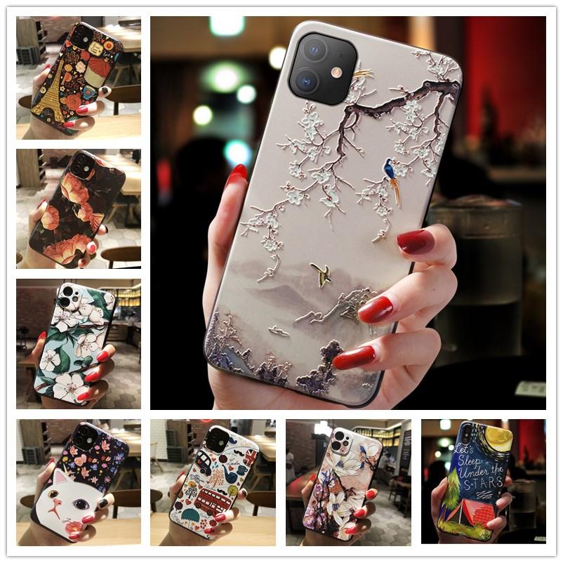 3D Relief Phone Case For Oppo Reno5 Lite case Floral Silicon Cover for OPPO Reno 5Z 5F 5K 5 Lite Case Fundas Reno 5 Pro 5G Cases