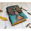 Oferta łączona Vintage Carving Feather Pen / skórzany grimoire mother of earth Vintage paper writing notebook, book of shadows