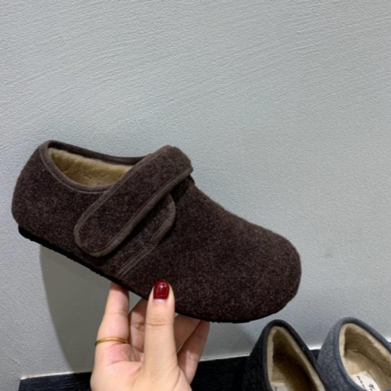 Women's Flat Shoes Autumn New Round Head Shallow Mouth Suede Soft Sole Anti-slip Wear-resistant Cotton Shoes