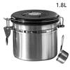 304 Stainless Steel Coffee Beans Vacuum Storage Jar with Spoon Large Capacity Airtight Container Grains Nut Keep Fresh Storage
