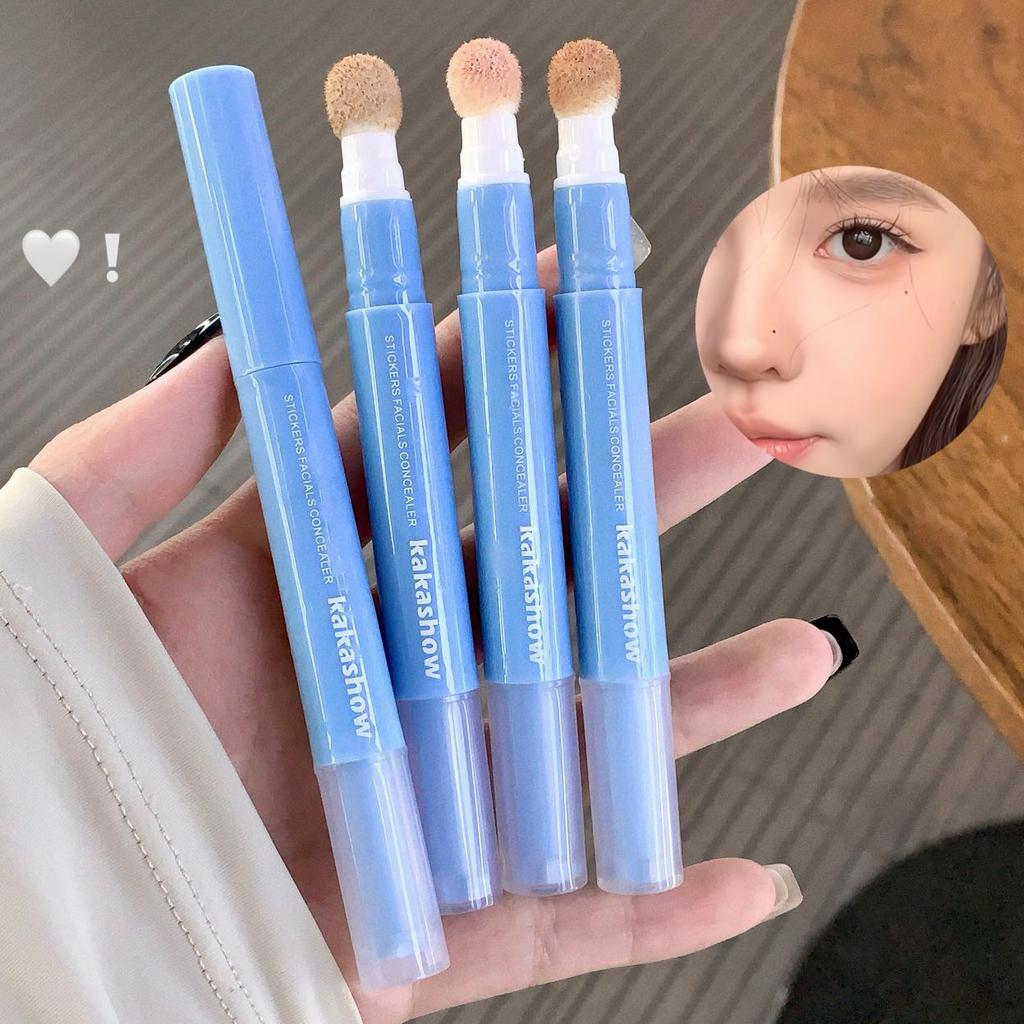 Facial Concealer Liquid Cover Dark Circles Freckles Acne Long Lasting Foundation Makeup Rotating Sponge Tip Applicator