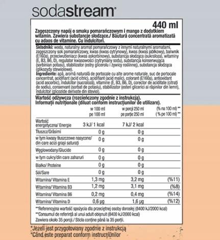 Set of 4 SodaStream Concentrates 2x (Grapefruit+Orange-Mango)