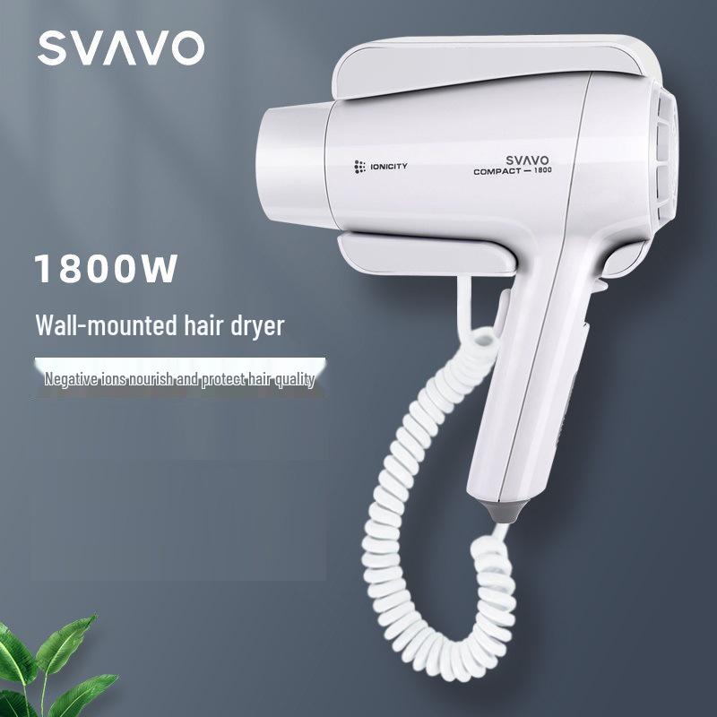 Ruivo Hotel Wall-Mounted Hair Dryer with Negative Ion Technology for Hot & Cold Air