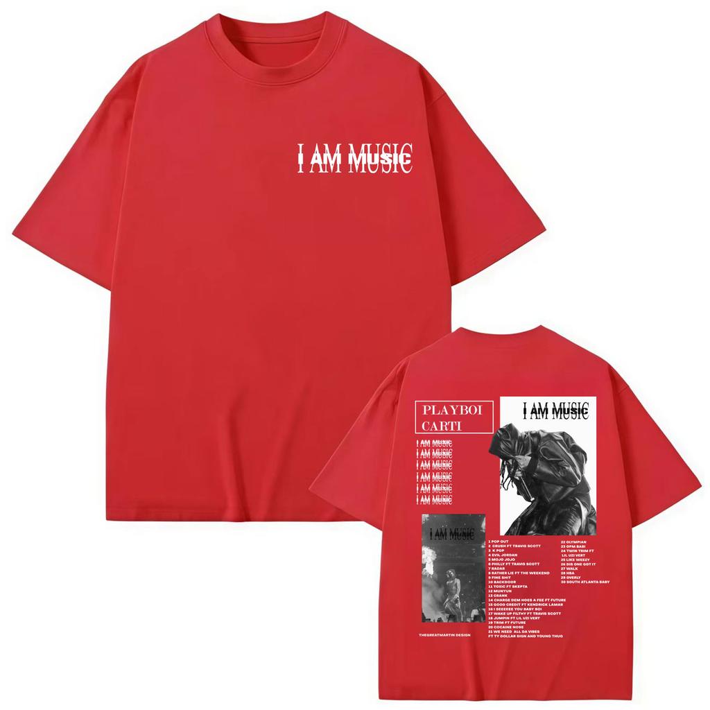 Harajuku Short Sleeve T-shirt Men's Women's Fashion Vintage T-shirts Rapper Playboi Carti I Am Music Graphic T Shirts