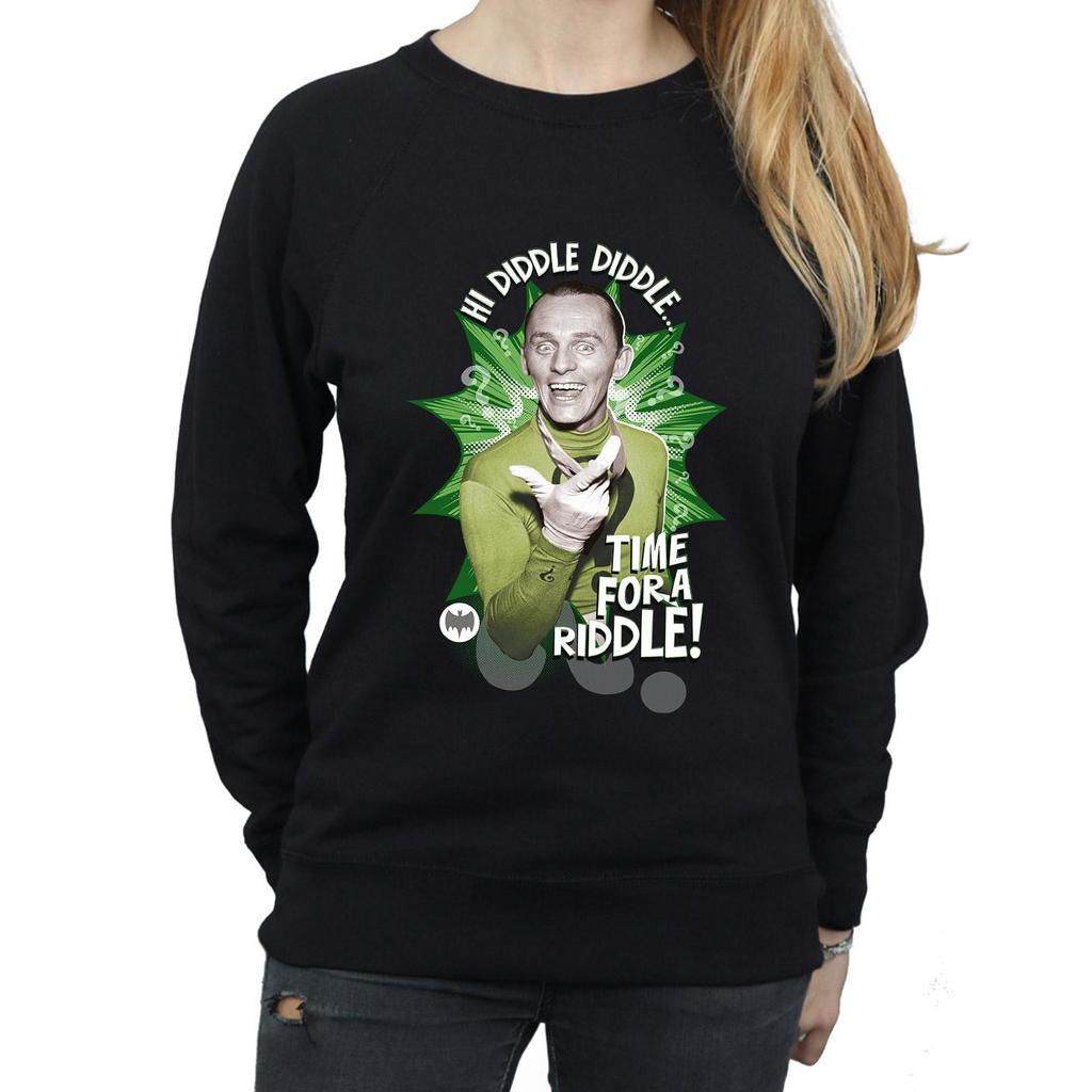 DC Comics Womens/Ladies Batman TV Series The Riddler Time for a Riddle Sweatshirt