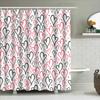 Pink Black Heart Shower Curtain Bathroom Decor Waterproof Fabric Print Home Decoration (B)