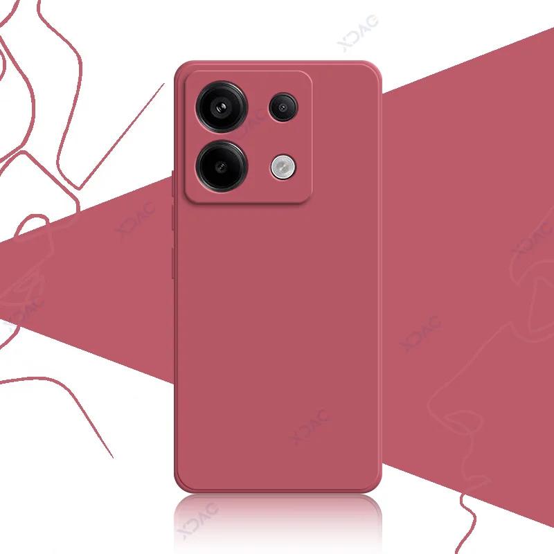 Śliczne kwadratowe silikonowe etui z płynnym silikonem do Xiaomi POCO X6 Pro Neo 5G Luksusowe miękkie etui na telefon POCOX6 X6Pro X6Neo Coque