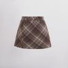 2025 Autumn/Winter Girls' High Waist Wool Plaid Skirt, Korean-Style Fashionable Slimming Short Skirt