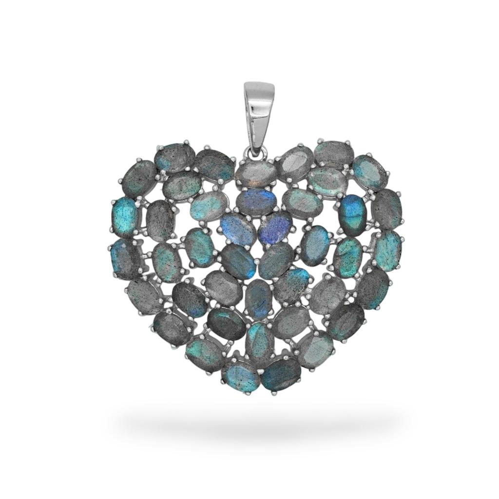 Pendentif Cœur en Pierre Précieuse Grenat: Collier Fait Main en Argent Sterling 925