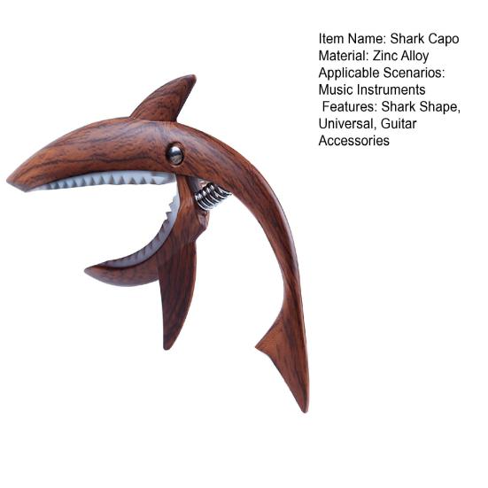 Metal Shark Guitar Capo Heavy Duty Zinc Alloy Universal Ukulele Acoustic Classical Folk Electric Guitar Tuner Clip Music Instruments
