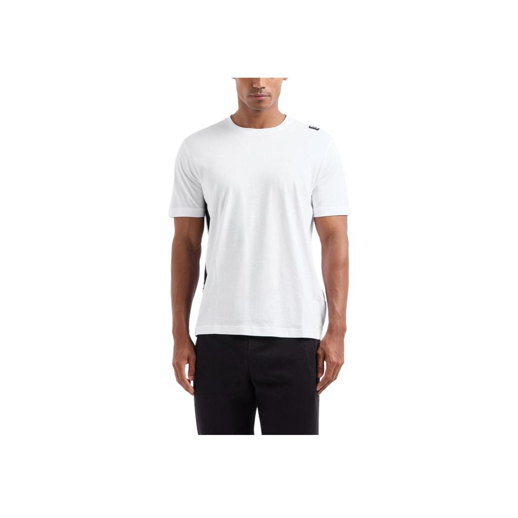 Emporio Armani Ea7 Solid Color Round Neck Short Sleeve T-Shirt Men Tops White 6DPT04-PJVPZ-1100