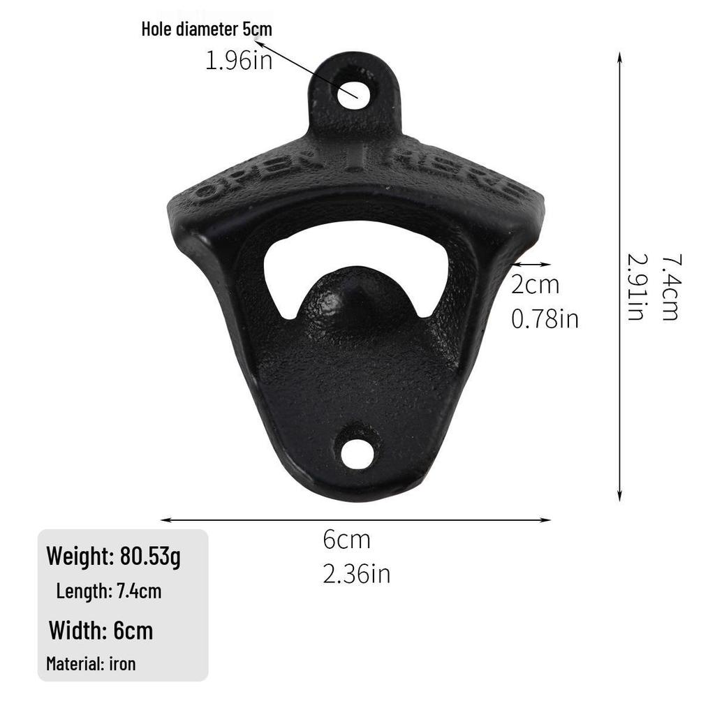Jingmao Wall-Mounted Cast Iron Beer Bottle Opener