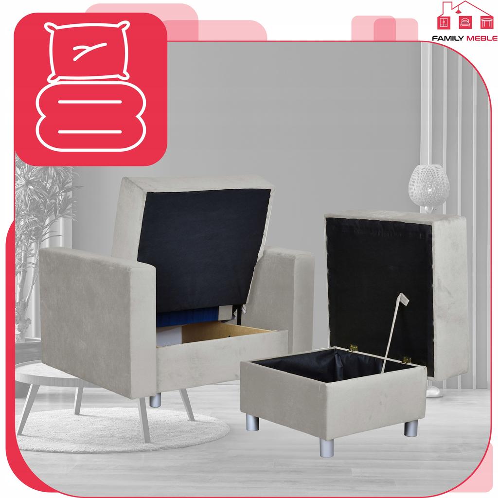 Alicja Reclining Armchair with Sleeping Footrest and Storage Family Meble