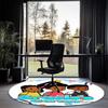 Gracie's Corner Printed Round Rug Carpet Chair Rug Area Rug Entryway Doormats,for Office Chair Living Room Bedroom Kitchen Room.