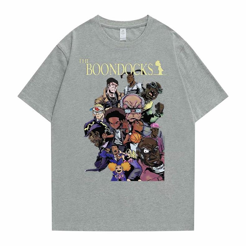 The Boondocks Huey and Riley Printed Tshirt Unisex Women Anime Cartoon Fashion Tshirt Funny Unisex T Shirts Male Hip Hop Streetwear