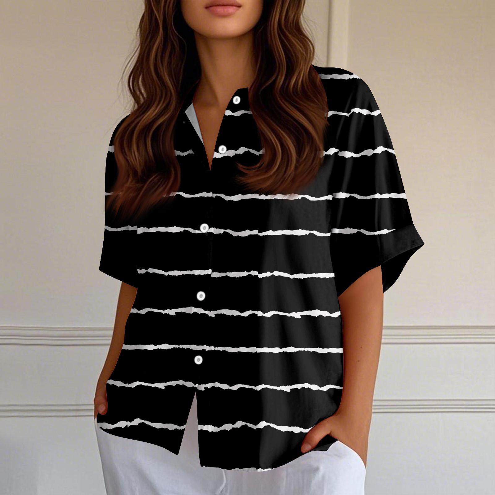 

Женские рубашки на пуговицах Льняные рубашки на пуговицах Рубашки с коротким рукавом для женщин Топы с коротким рукавом для женщин XL