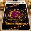 Flannel BlanketBrisbane Broncos Custom Name Text Personalized Soft Warm Throw Blanket Home Decor Gift